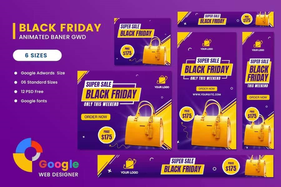SALE BAG WOMAN BANNER SET HTML5 BANNER ADS GWD